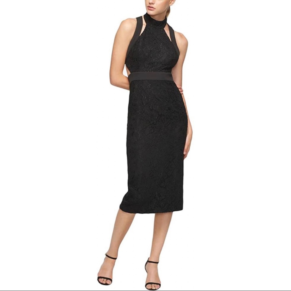 Fame and Partners Paneled Lace Midi Dress with Neckband Size 4 NEW WITH TAGS